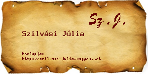 Szilvási Júlia névjegykártya